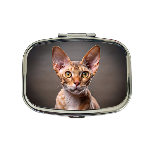 Devon Rex Cat Photo Travel Pill Box Case