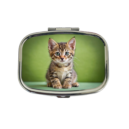 European Shorthair Cat Kitten Photo Travel Pill Box Case