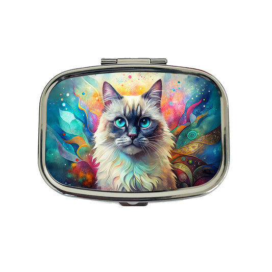 Himalayan Cat Abstract Art Travel Pill Box Case