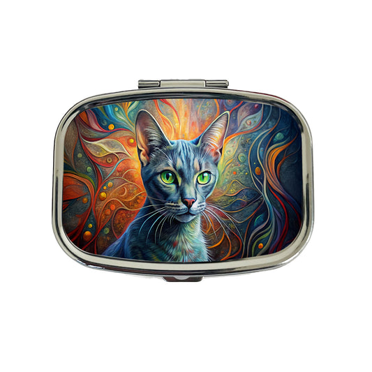 Korat Cat Abstract Art Travel Pill Box Case