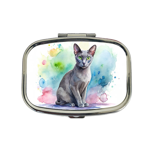 Korat Cat Watercolor Style Travel Pill Box Case