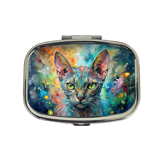 Lykoi Wolf Cat Abstract Art Travel Pill Box Case