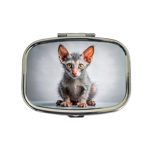 Lykoi Wolf Cat Kitten Photo Travel Pill Box Case