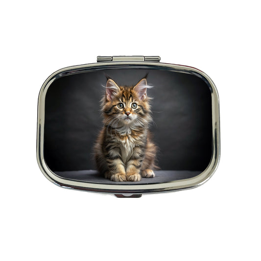 Maine Coon Cat Kitten Photo Travel Pill Box Case