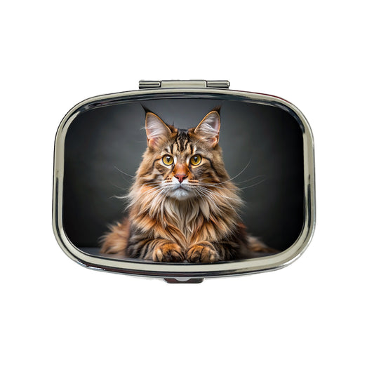 Maine Coon Cat Photo Travel Pill Box Case
