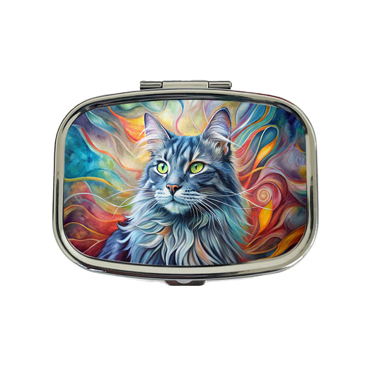 Nebelung Cat Abstract Art Travel Pill Box Case