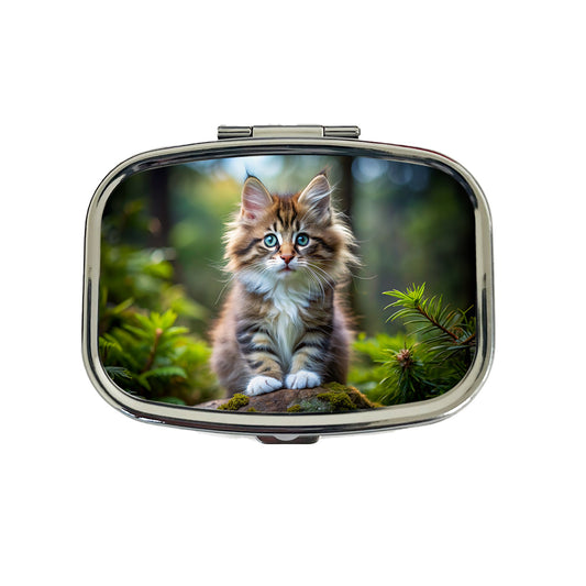 Norwegian Forest Cat Kitten Photo Travel Pill Box Case