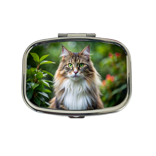 Norwegian Forest Cat Photo Travel Pill Box Case