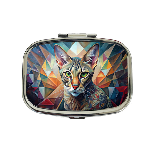 Ocicat Cat Abstract Art Travel Pill Box Case