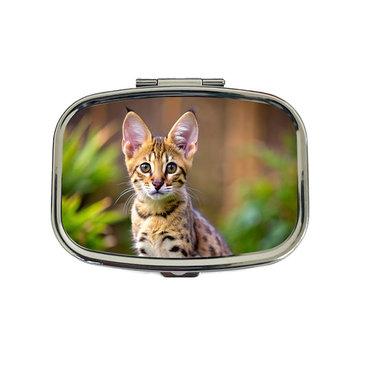 Savannah Cat Kitten Photo Travel Pill Box Case
