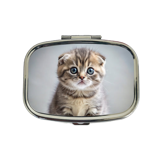 Scottish Fold Cat Kitten Photo Travel Pill Box Case