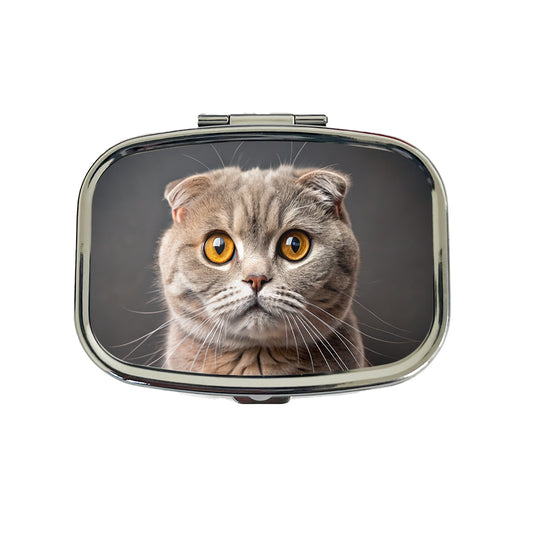 Scottish Fold Cat Photo Travel Pill Box Case