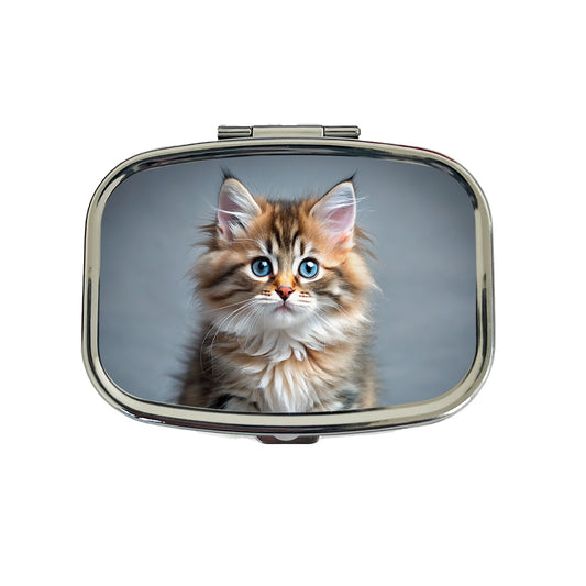 Siberian Cat Kitten Photo Travel Pill Box Case
