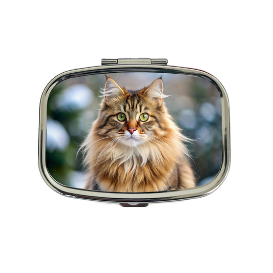 Siberian Cat Photo Travel Pill Box Case