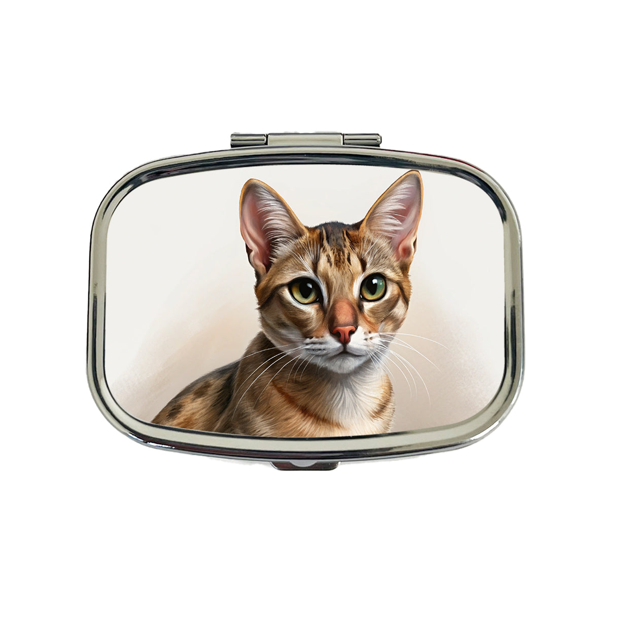 Singapura Cat Illustration Travel Pill Box Case