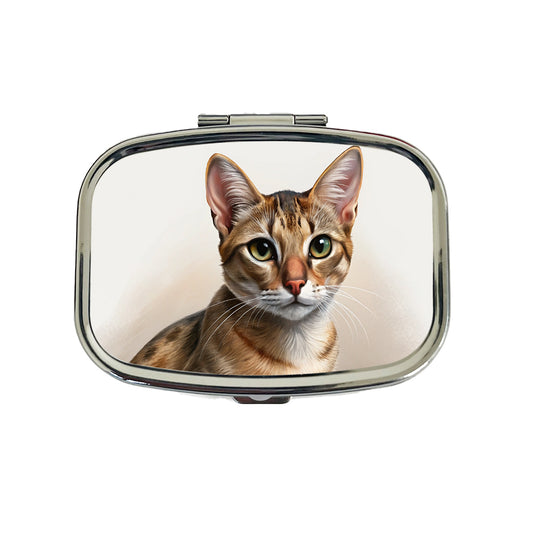 Singapura Cat Illustration Travel Pill Box Case