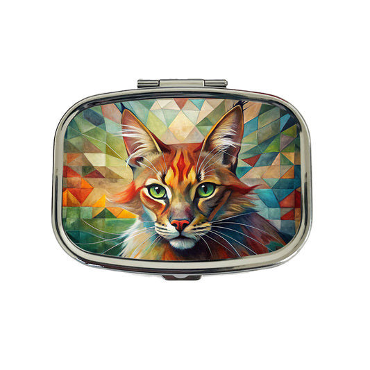 Somali Cat Abstract Art Travel Pill Box Case