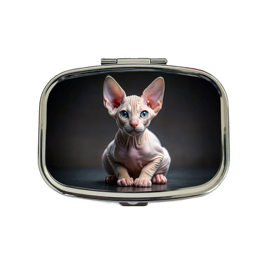 Sphynx Cat Kitten Photo Travel Pill Box Case