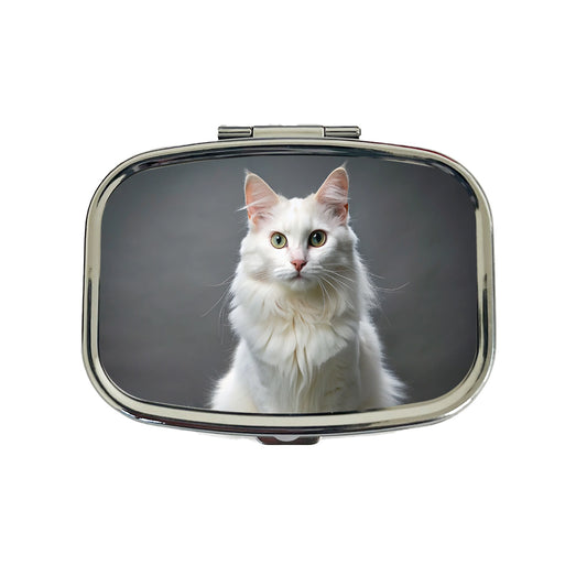 Turkish Angora Cat Photo Travel Pill Box Case