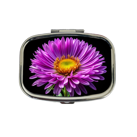 Aster Purple Flower Photo Travel Pill Box Case