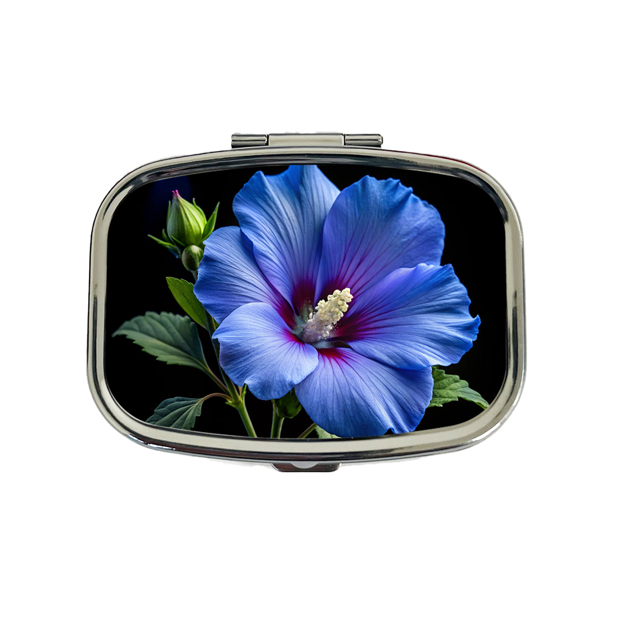 Blue Rose Of Sharon Flower Photo Travel Pill Box Case