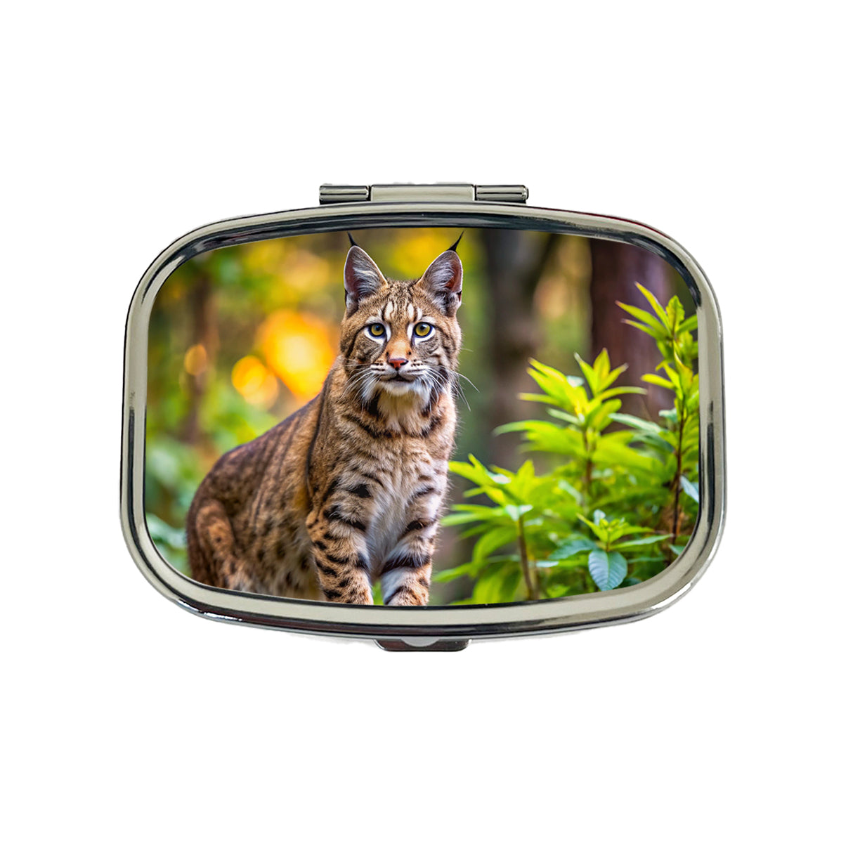 Bobcat In The Forest Travel Pill Box Case