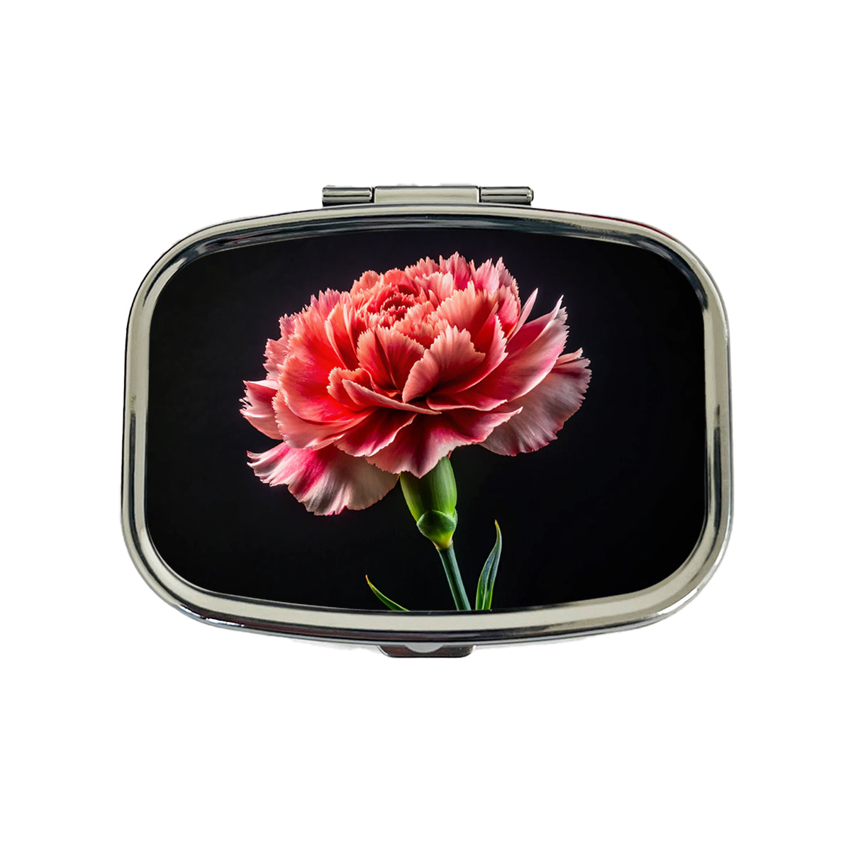 Carnation Flower Photo Travel Pill Box Case