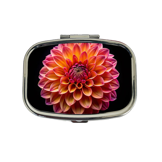 Dahlia Flower Photo Travel Pill Box Case