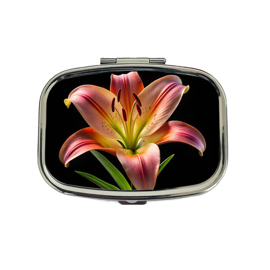 Lily Flower Photo Travel Pill Box Case