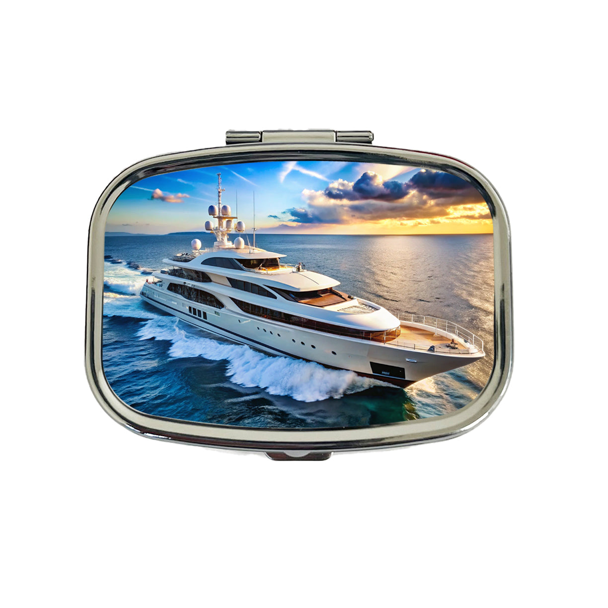 Luxury Yacht Ship At Sea Travel Pill Box Case