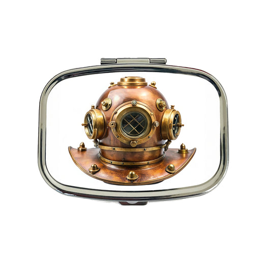 Retro Copper And Brass Diving Helmet Travel Pill Box Case
