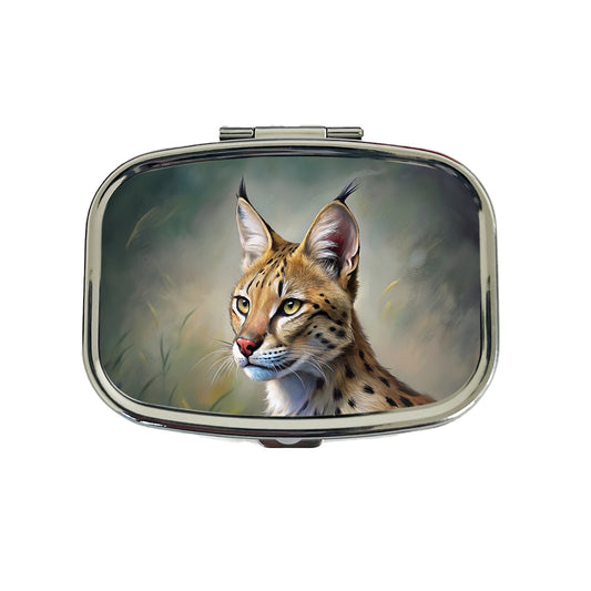 Serval Wild Cat Illustration Travel Pill Box Case