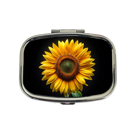 Sunflower Photo Travel Pill Box Case
