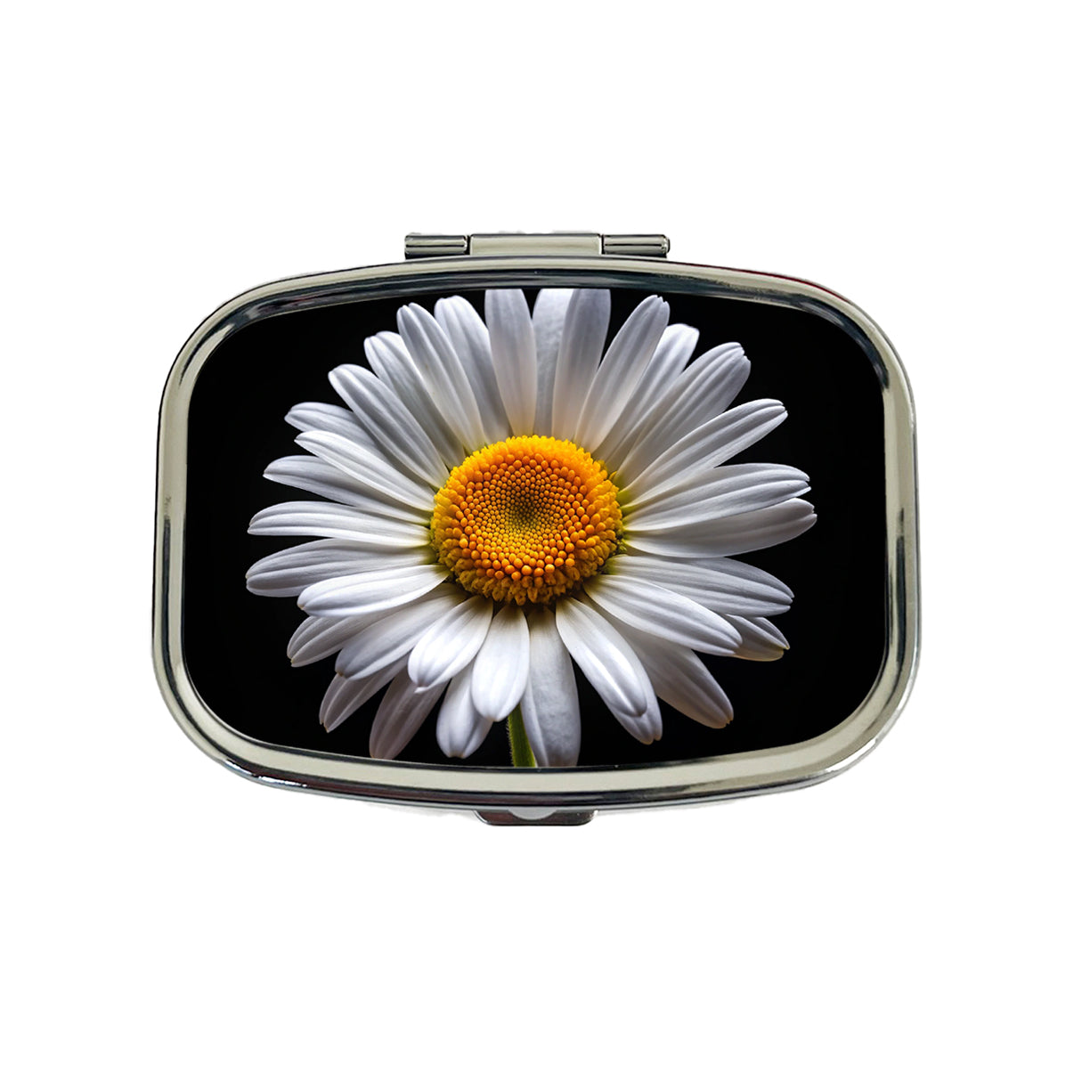 White Daisy Flower Photo Travel Pill Box Case