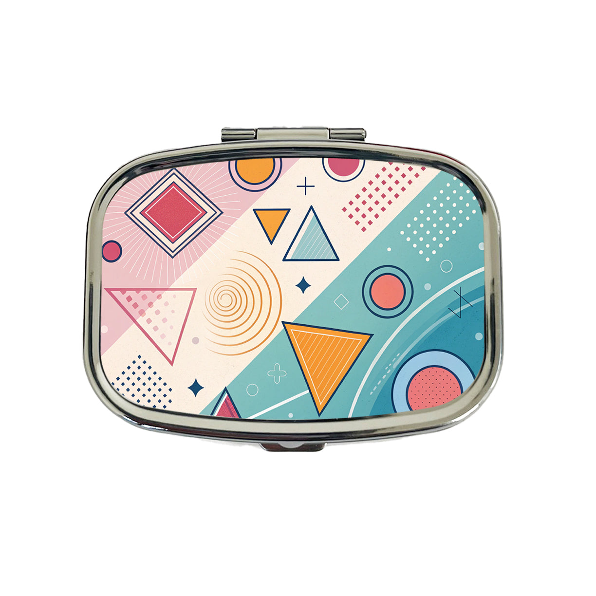 Abstract Geometric Shapes Colorful Travel Pill Box Case