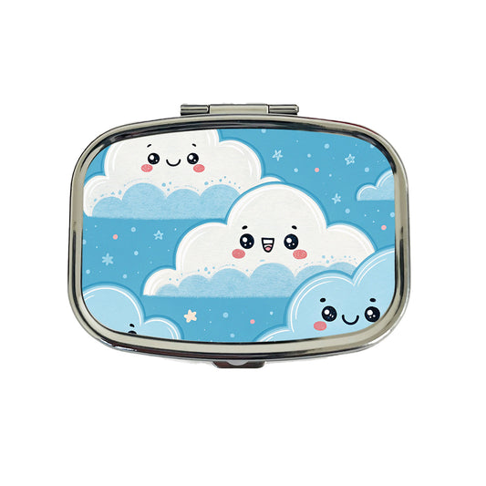Adorable Puffy Clouds Kawaii Style Travel Pill Box Case
