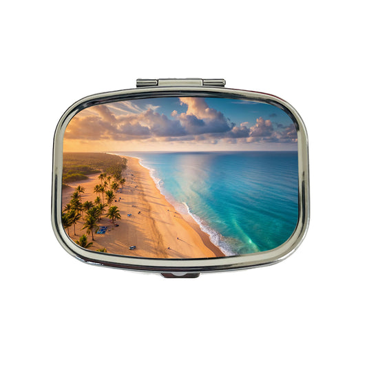 Aerial Beach Ocean View Island Vacation Travel Pill Box Case