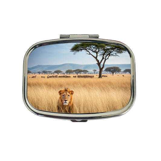 African Safari Lion Travel Pill Box Case