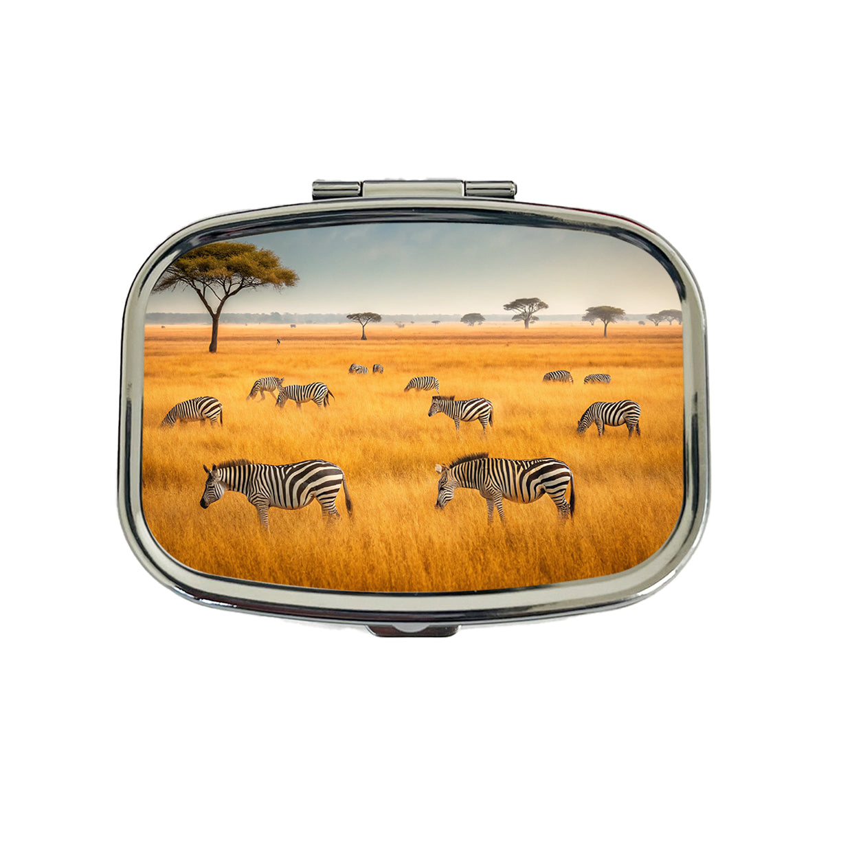 African Safari Zebras Travel Pill Box Case
