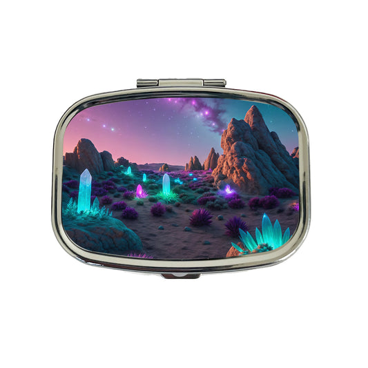 Alien Planet Surface Colorful Travel Pill Box Case