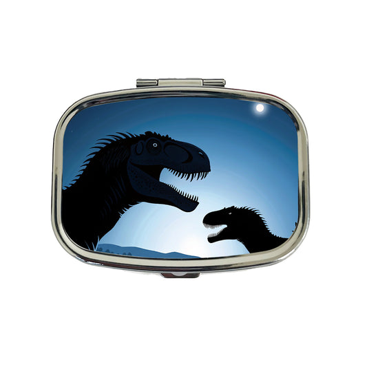 Allosaurus Silhouettes Night Dinosaurs Travel Pill Box Case