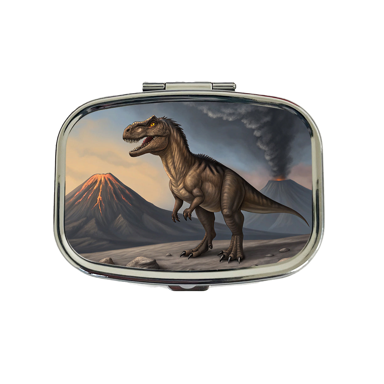 Allosaurus Two Volcanos Dinosaur Travel Pill Box Case