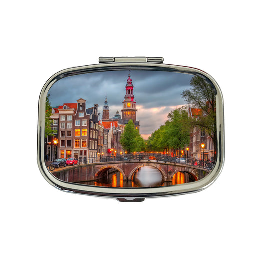 Amsterdam Netherlands At Sunset Travel Pill Box Case