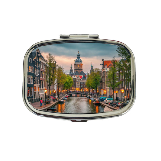 Amsterdam Netherlands Twilight Canals Travel Pill Box Case