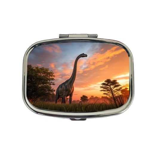 Apatosaurus Sunset Sunrise Dinosaur Travel Pill Box Case