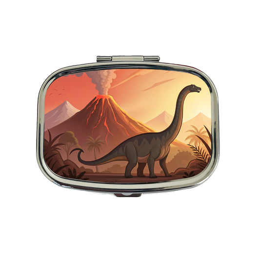 Apatosaurus Volcano Travel Pill Box Case