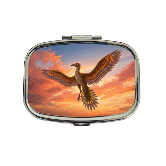 Archaeopteryx Sunset Dinosaur Travel Pill Box Case