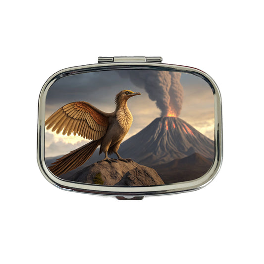 Archaeopteryx Volcano Erupting Dinosaur Travel Pill Box Case