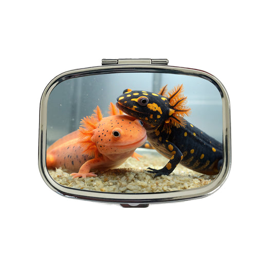 Axolotls Hugging Travel Pill Box Case