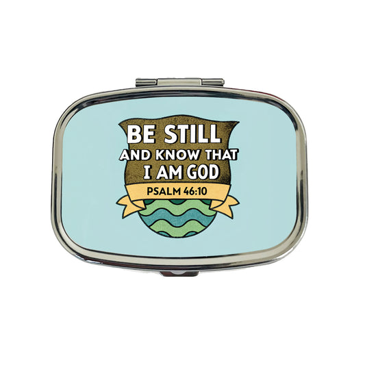 Be Still And Know That I Am God Psalm Bible Verse Travel Pill Box Case